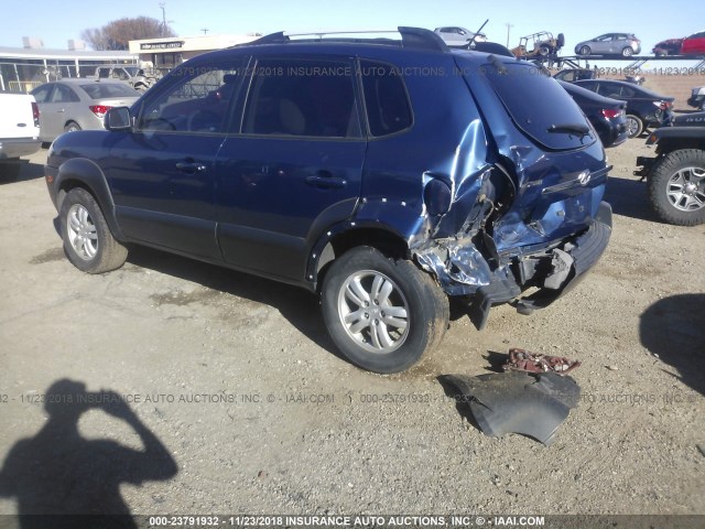 KM8JN12D57U569341 - 2007 HYUNDAI TUCSON BLUE photo 3