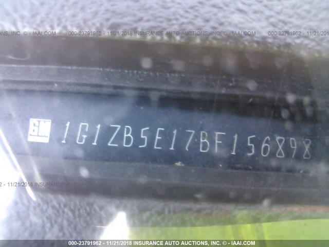 1G1ZB5E17BF156898 - 2011 CHEVROLET MALIBU LS 灰色 照片 9