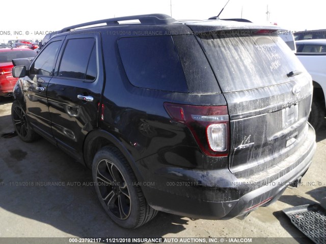 1FM5K8GTXEGC06807 - 2014 FORD EXPLORER SPORT BLACK photo 3