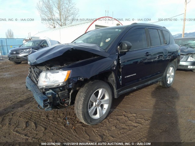 1C4NJDBB5CD603287 - 2012 JEEP COMPASS SPORT BLUE photo 2