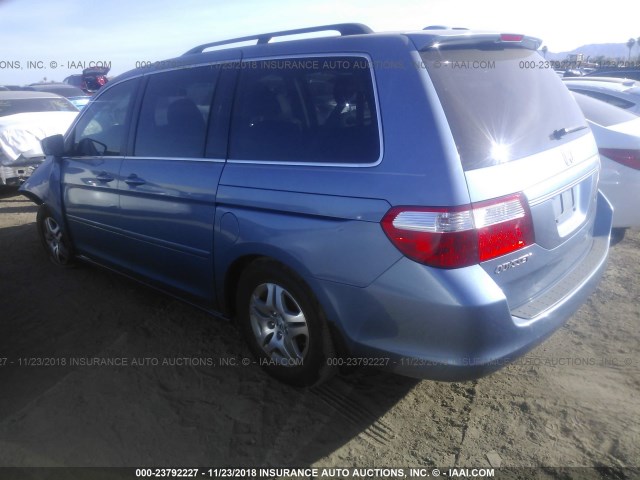 5FNRL387X7B023766 - 2007 HONDA ODYSSEY EXL BLUE photo 3