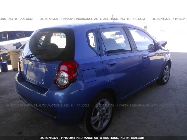 KL1TG66E89B379451 - 2009 CHEVROLET AVEO LT BLUE photo 4