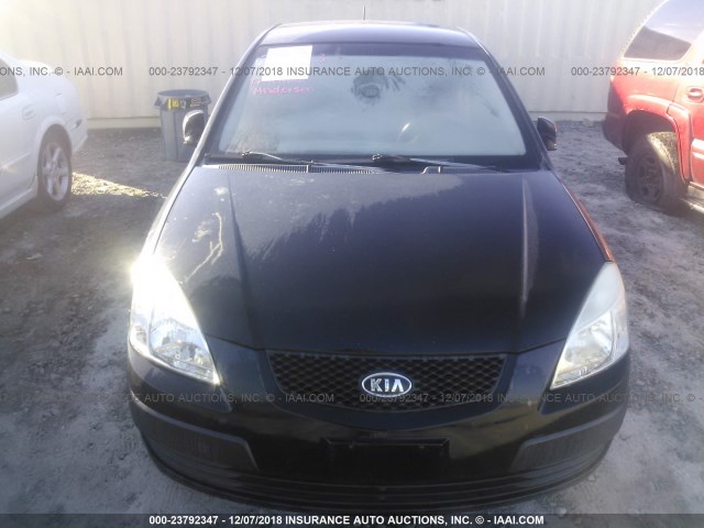 KNADE123386353743 - 2008 KIA RIO LX/SX BLACK photo 6