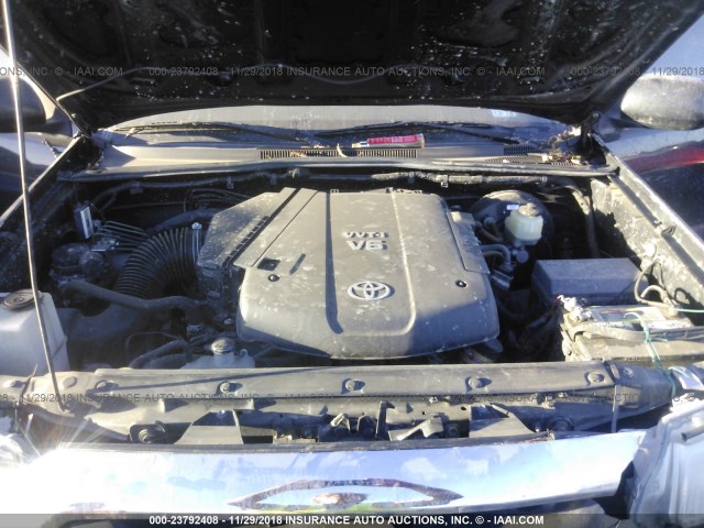 5TFJU4GN3CX019476 - 2012 TOYOTA TACOMA DOUBLE CAB PRERUNNER BLACK photo 10