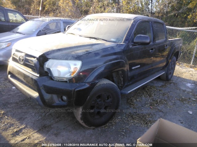 5TFJU4GN3CX019476 - 2012 TOYOTA TACOMA DOUBLE CAB PRERUNNER BLACK photo 2