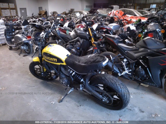 ML015ANM8FT000052 - 2015 DUCATI SCRAMBLER 800 YELLOW photo 3