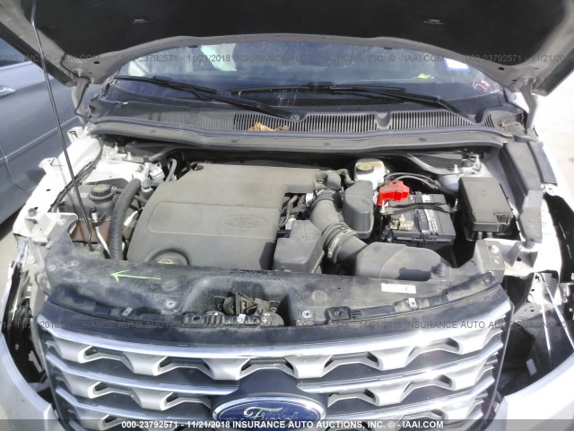 1FM5K8D83GGA87436 - 2016 FORD EXPLORER XLT SILVER photo 10