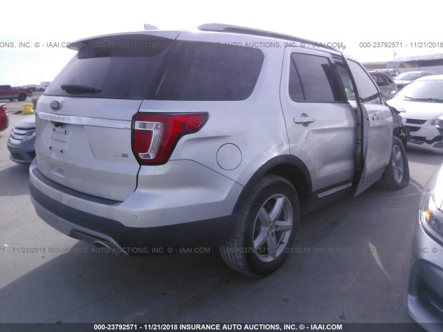 1FM5K8D83GGA87436 - 2016 FORD EXPLORER XLT SILVER photo 4