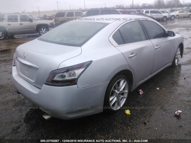 1N4AA5AP7CC853630 - 2012 NISSAN MAXIMA S/SV SILVER photo 4