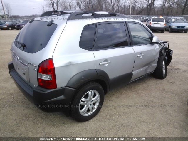 KM8JN72D57U637463 - 2007 HYUNDAI TUCSON SE/LIMITED SILVER photo 4