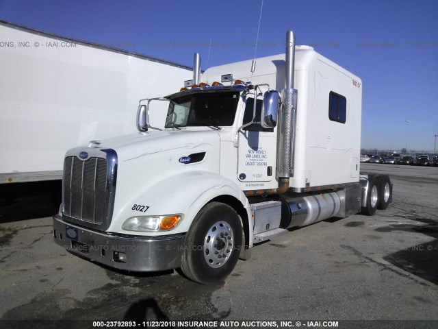 1XPHD49X0DD186117 - 2013 PETERBILT 386 WHITE photo 2