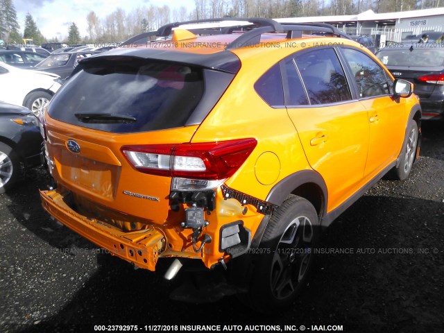 JF2GTALC4JH222949 - 2018 SUBARU CROSSTREK LIMITED ORANGE photo 4