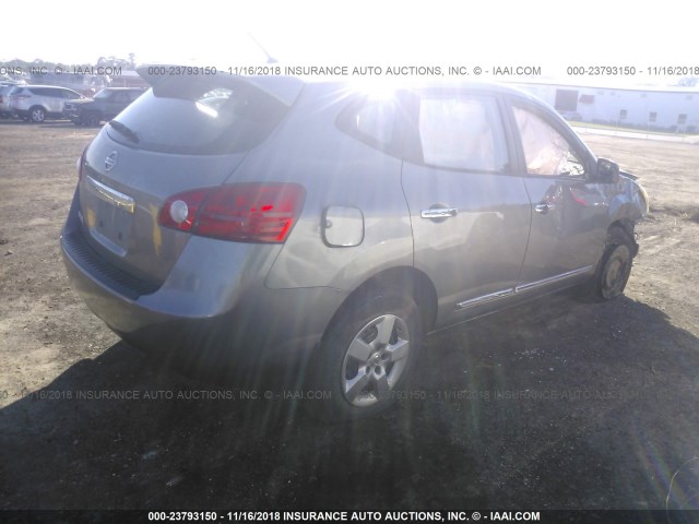 JN8AS5MT8DW002294 - 2013 NISSAN ROGUE S/SV GRAY photo 4