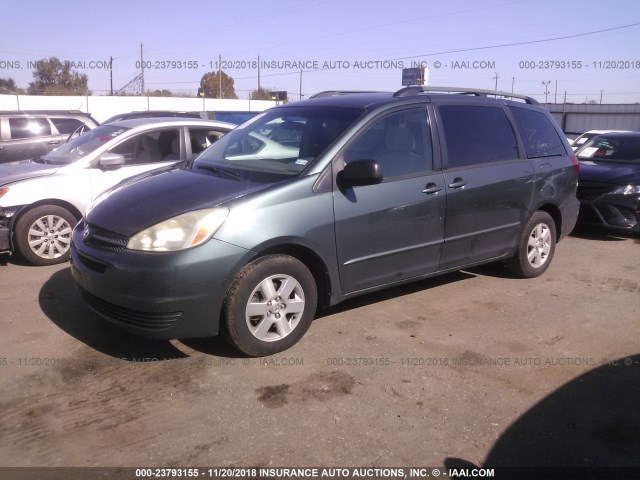 5TDZA23CX5S239601 - 2005 TOYOTA SIENNA CE/LE GREEN photo 2