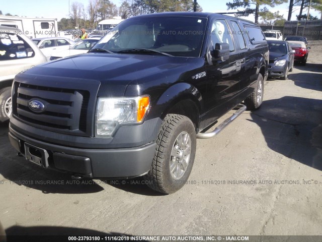 1FTEX1EM4BFD35457 - 2011 FORD F150 SUPER CAB BLACK photo 2