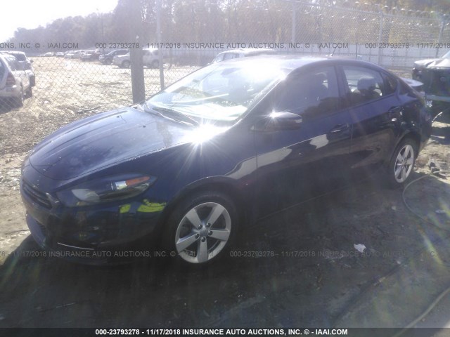 1C3CDFBB1FD281606 - 2015 DODGE DART SXT BLUE photo 2