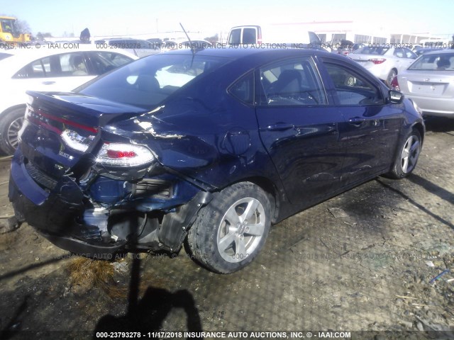 1C3CDFBB1FD281606 - 2015 DODGE DART SXT BLUE photo 4