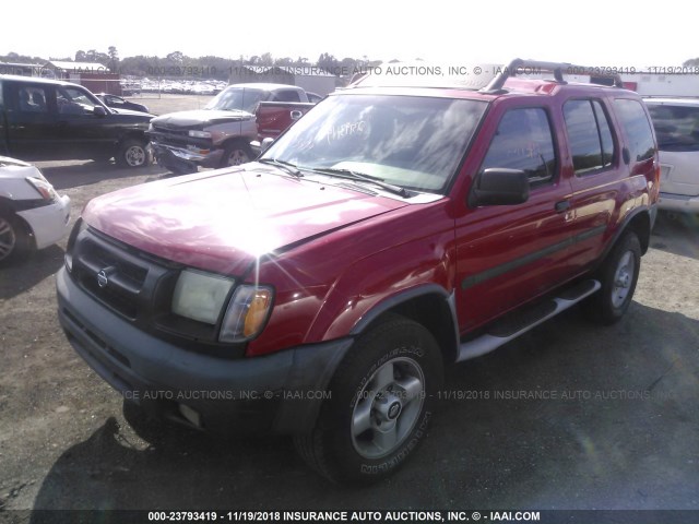 5N1ED28T81C570375 - 2001 NISSAN XTERRA XE/SE RED photo 2