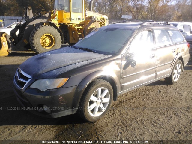 4S4BP61C897318416 - 2009 SUBARU OUTBACK 2.5I GRAY photo 2