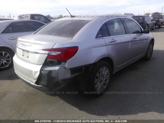 1C3CCBAB3CN281867 - 2012 CHRYSLER 200 LX SILVER photo 4