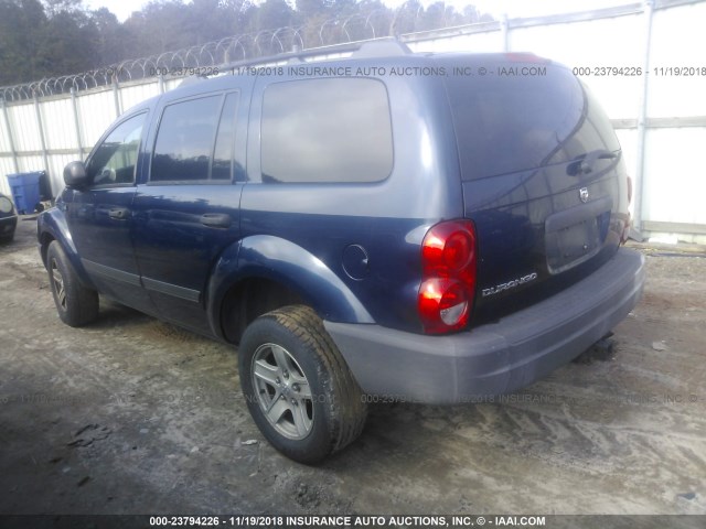 1D4HD38N76F128477 - 2006 DODGE DURANGO SXT BLUE photo 3