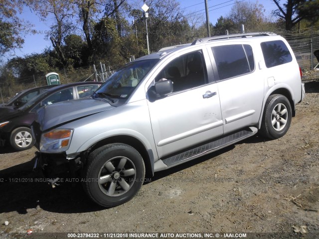 5N1BA0ND6DN605257 - 2013 NISSAN ARMADA SV/SL/PLATINUM SILVER photo 2