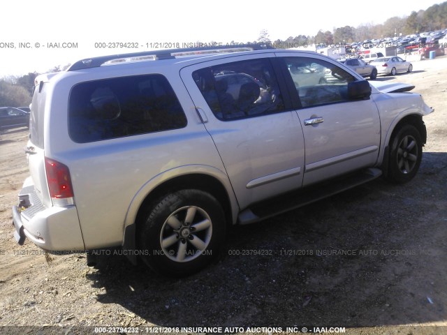 5N1BA0ND6DN605257 - 2013 NISSAN ARMADA SV/SL/PLATINUM SILVER photo 4