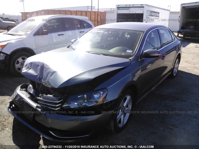 1VWBS7A39EC096248 - 2014 VOLKSWAGEN PASSAT SE GRAY photo 2