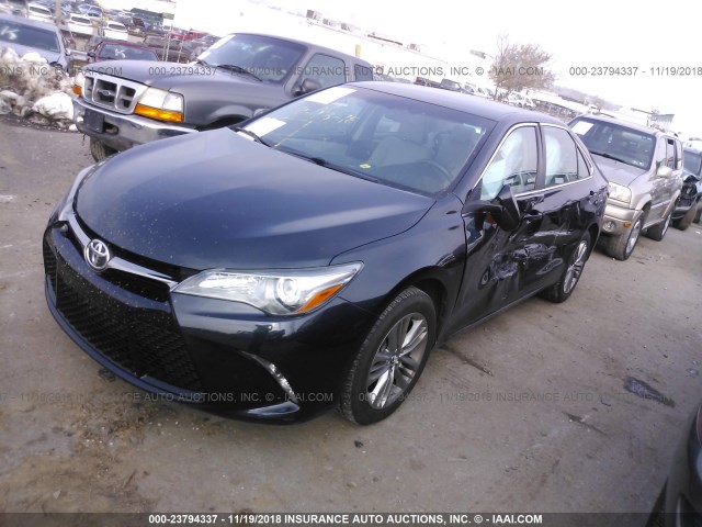 4T1BF1FK9GU151200 - 2016 TOYOTA CAMRY LE/XLE/SE/XSE BLUE photo 2