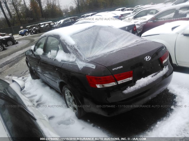 5NPEU46C46H074701 - 2006 HYUNDAI SONATA GLS/LX RED photo 3