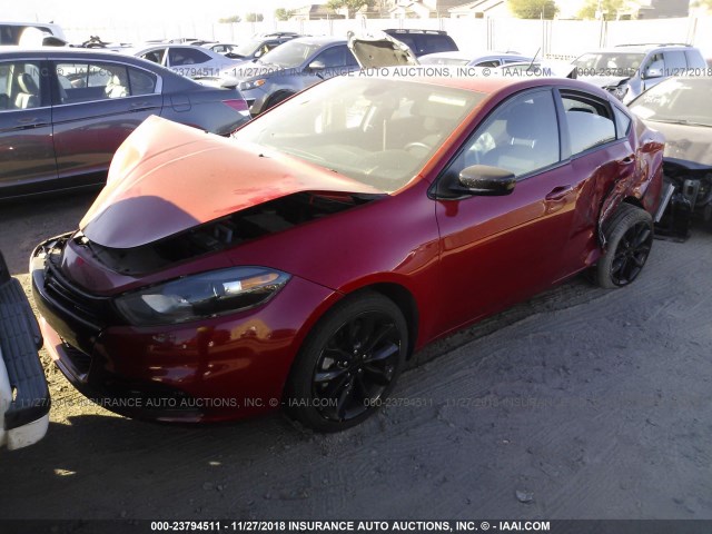 1C3CDFBB1GD643984 - 2016 DODGE DART SXT RED photo 2