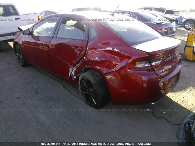 1C3CDFBB1GD643984 - 2016 DODGE DART SXT RED photo 3