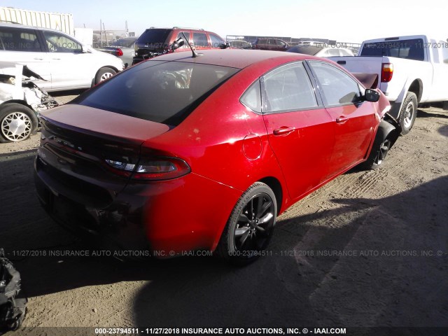 1C3CDFBB1GD643984 - 2016 DODGE DART SXT RED photo 4