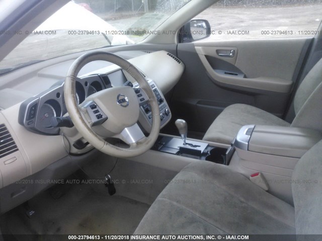 JN8AZ08W77W603445 - 2007 NISSAN MURANO WHITE photo 5