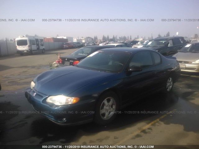 2G1WW12E739269798 - 2003 CHEVROLET MONTE CARLO LS Көк фото 2