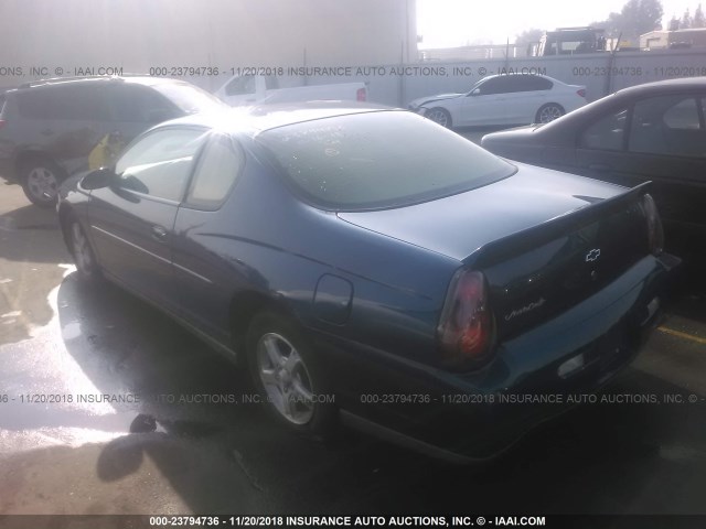2G1WW12E739269798 - 2003 CHEVROLET MONTE CARLO LS Көк фото 3