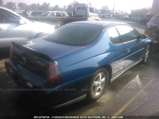 2G1WW12E739269798 - 2003 CHEVROLET MONTE CARLO LS Көк фото 4