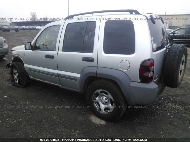 1J4GL48K35W631648 - 2005 JEEP LIBERTY SPORT SILVER photo 3