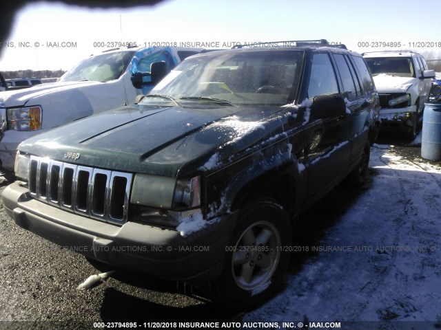 1J4GZ58S9VC615637 - 1997 JEEP GRAND CHEROKEE LAREDO/TSI GREEN photo 2