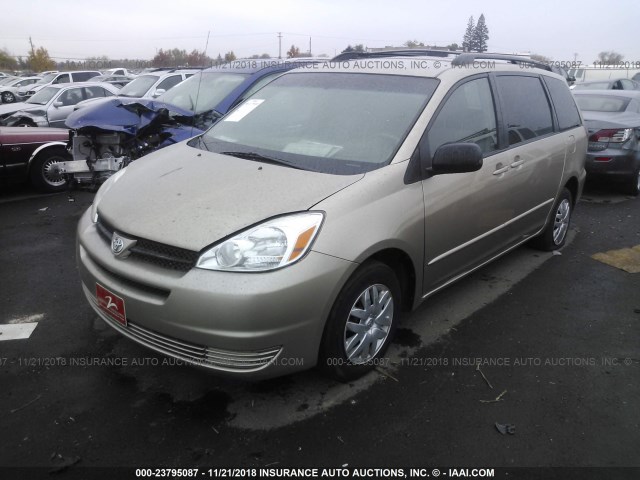 5TDZA23C34S177330 - 2004 TOYOTA SIENNA CE/LE GOLD photo 2