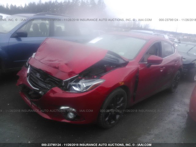 JM1BM1M32F1262824 - 2015 MAZDA 3 GRAND TOURING RED photo 2