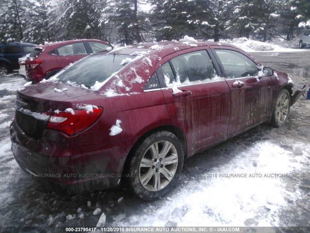 1C3CCBAB3DN704609 - 2013 CHRYSLER 200 LX RED photo 4