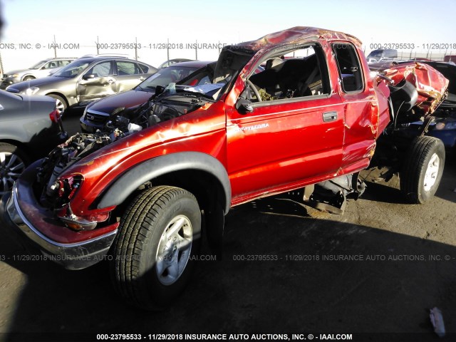 5TESN92N24Z408822 - 2004 TOYOTA TACOMA XTRACAB PRERUNNER RED photo 2