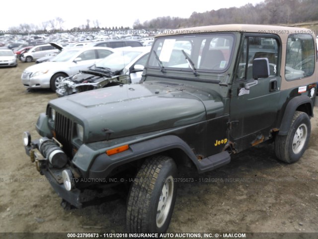 1J4FY19P2SP313712 - 1995 JEEP WRANGLER / YJ S/RIO GRANDE GREEN photo 2