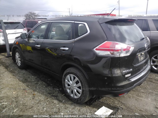 5N1AT2MT8EC769133 - 2014 NISSAN ROGUE S/SL/SV BROWN photo 3