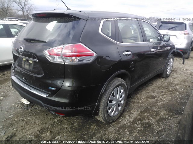 5N1AT2MT8EC769133 - 2014 NISSAN ROGUE S/SL/SV BROWN photo 4