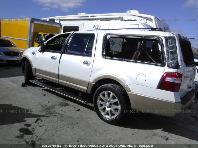 1FMJK1J55EEF42876 - 2014 FORD EXPEDITION EL XLT/EL KING RANCH WHITE photo 3