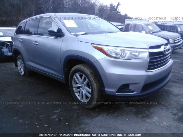 5TDBKRFH1FS129603 - 2015 TOYOTA HIGHLANDER LE/LE PLUS SILVER photo 1