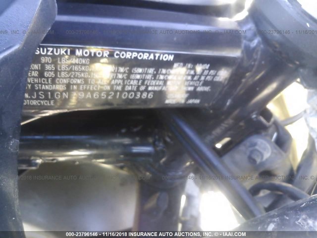 JS1GN79A652100386 - 2005 SUZUKI GSX600 F SILVER photo 10