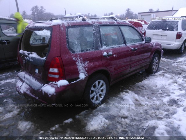 JF1SG65655H718114 - 2005 SUBARU FORESTER 2.5XS RED photo 4